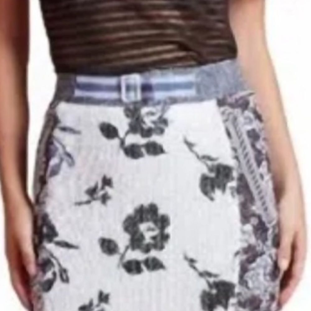 NWT BYRON LARS Sequin Skirt In Maritime Floral Size 2 - Picture 3 of 12